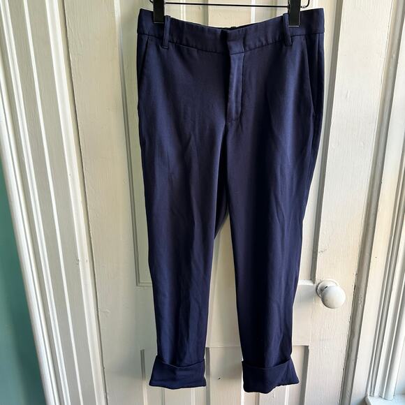 Vince Cuffed Ankle Trousers Navy Blue - Picture 2 of 8